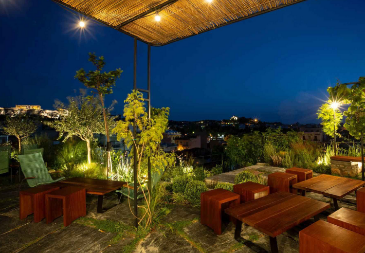 7 beautiful gardens in Athens for dining and cocktails / the Foundry Rooftop Garden